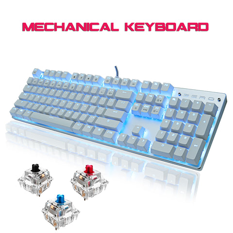 Metoo Gaming mechanical Keyboard Blue/Red/black Switch Anti-ghosting USB wired LED Keyboard Russian/English for Laptop PC gamer