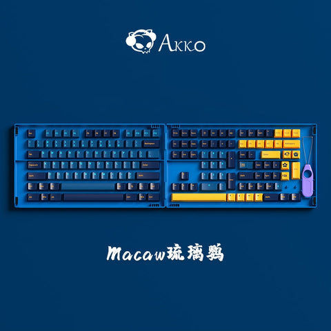 157 Keys Akko Neon Macaw Double Shot Key Cap For MX Switch Mechanical Keyboard PBT Dye Subbed Customs Keycaps Cherry Profile